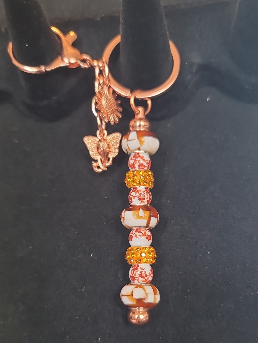 Purse or Keychain Charm- Elephant Flower